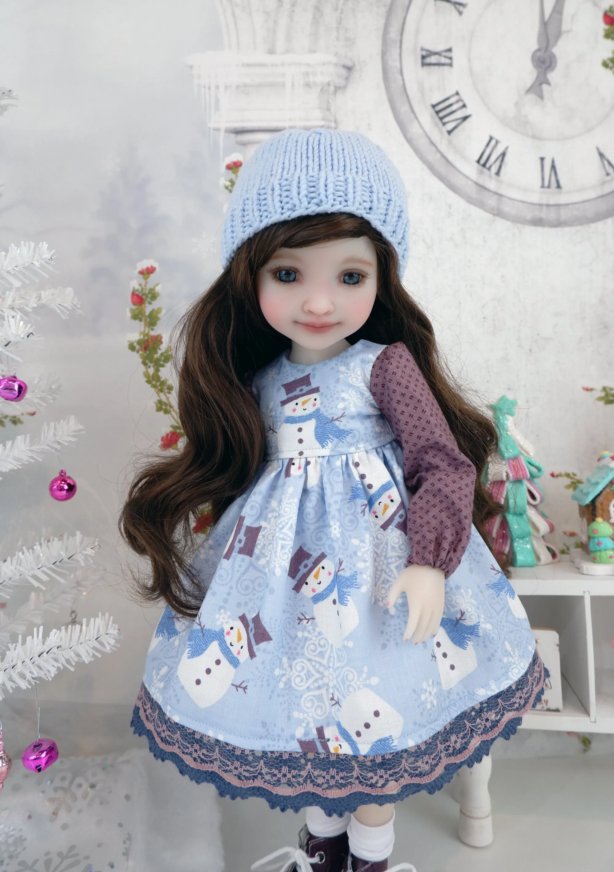 Arctic Snowman - dress ensemble with boots for Ruby Red Fashion Friends doll