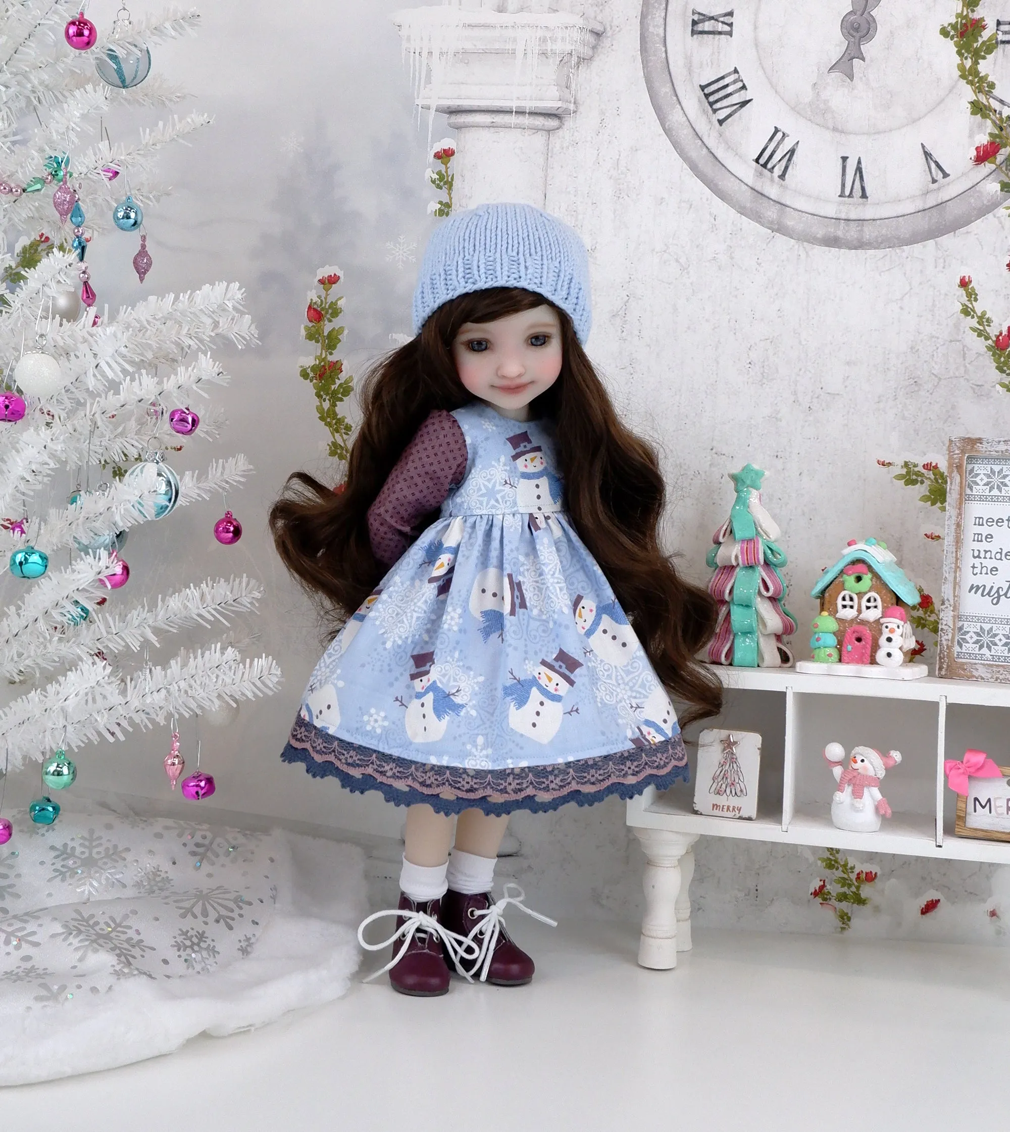 Arctic Snowman - dress ensemble with boots for Ruby Red Fashion Friends doll