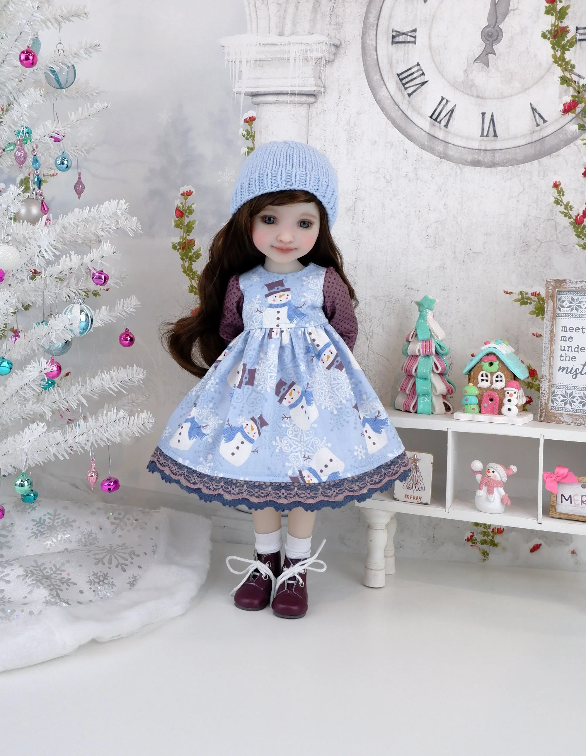 Arctic Snowman - dress ensemble with boots for Ruby Red Fashion Friends doll