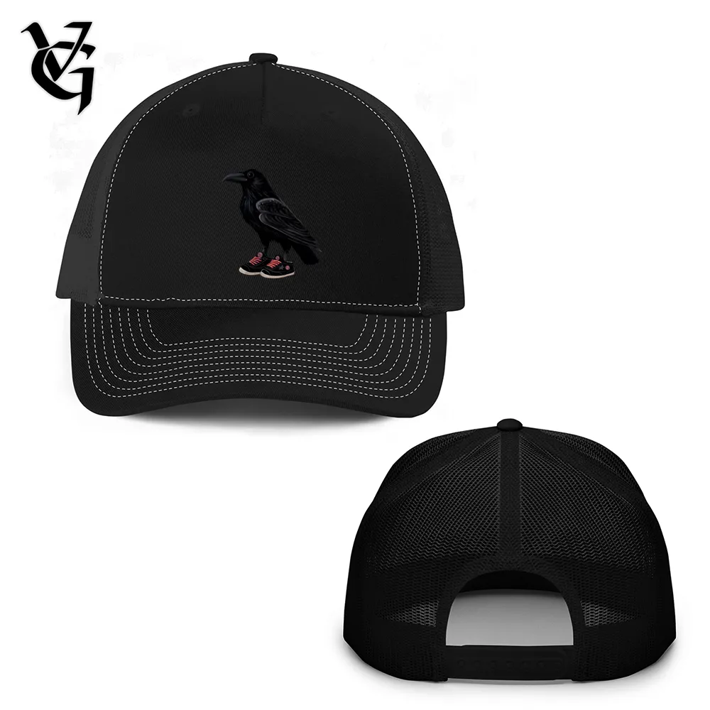 Raven Wearing Sneakers Trucker Hat